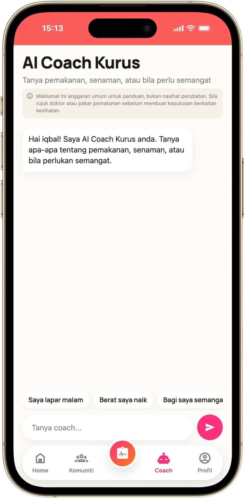Skrin app: AI Coach Kurus